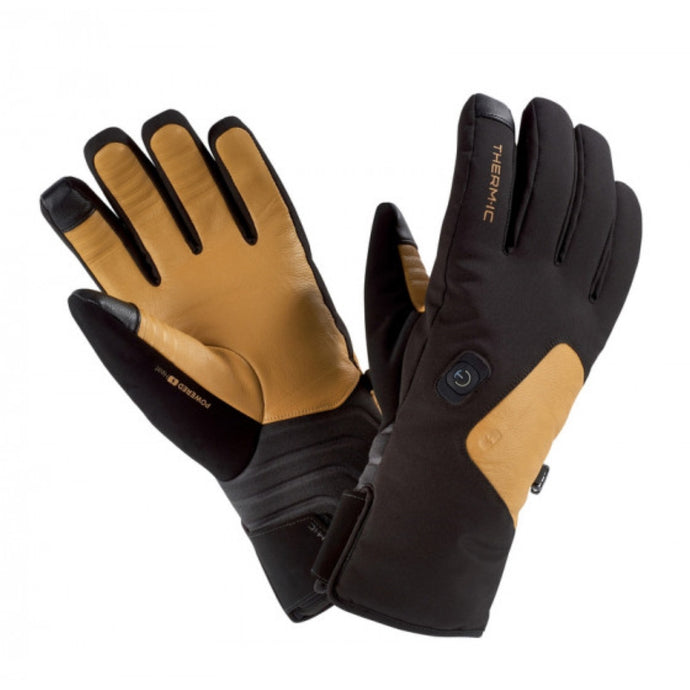 THERM-IC SLIM HEATED GLOVES W/ BATTERIES [clr:Black/Tan sz:8]