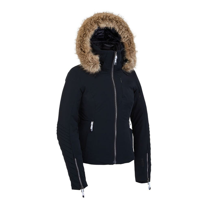 SPYDER PINNACLE FAUX FUR JACKET [clr:Black sz:14]