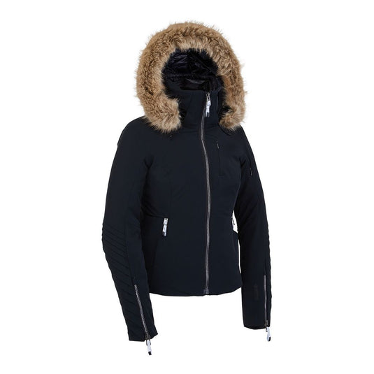 SPYDER PINNACLE FAUX FUR JACKET [clr:Black sz:14]